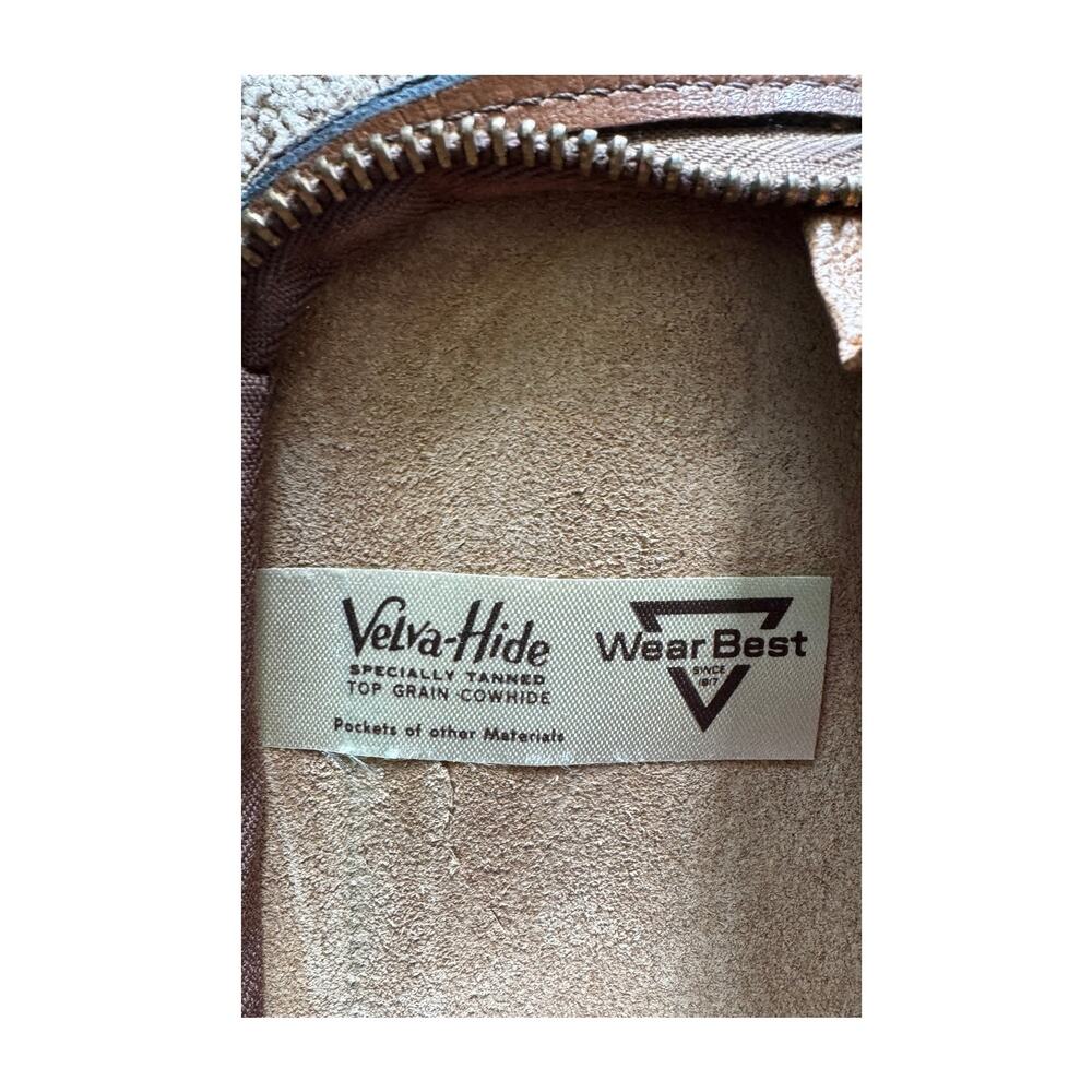 1970s Wear Best VelvaHide Leather Portfolio Briefcase Brown Zip Case - Picture 3 of 16